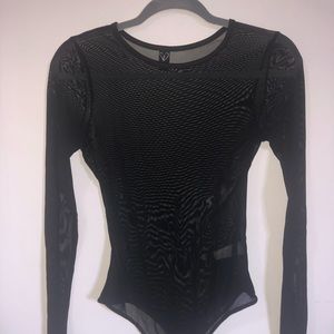 Black mesh bodysuit
